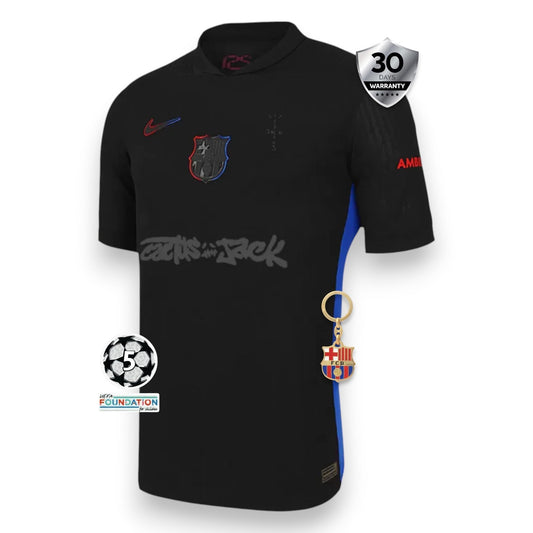 Barcelona Away X Travis Scott Black Jersey - Fan - front view