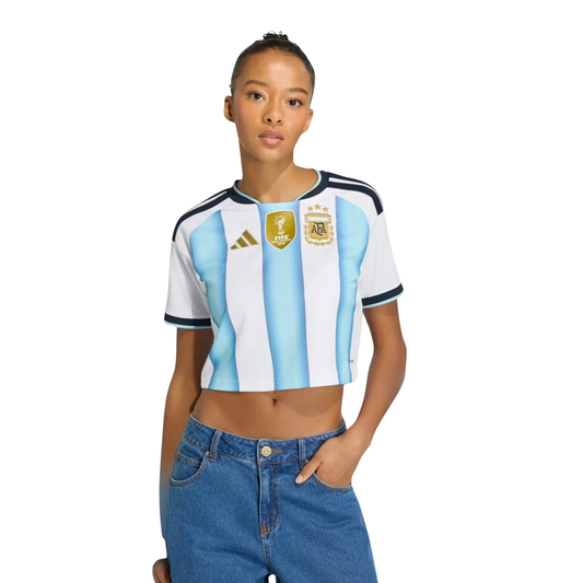 Argentina Home World Cup I Cropped Jersey 2026 - Women's - front view