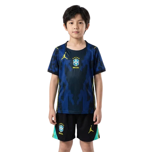 Brazil Away World Cup I Jersey 2026 - Kids Kit - front view