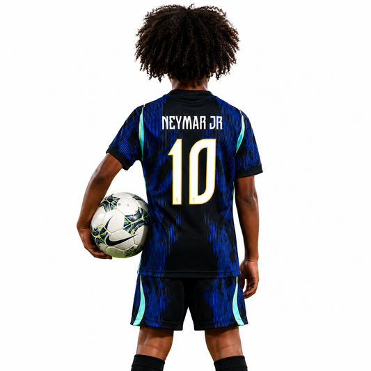 Brazil Away World Cup II - #NEYMAR JR - 10 Jersey - Kids Kit - front view