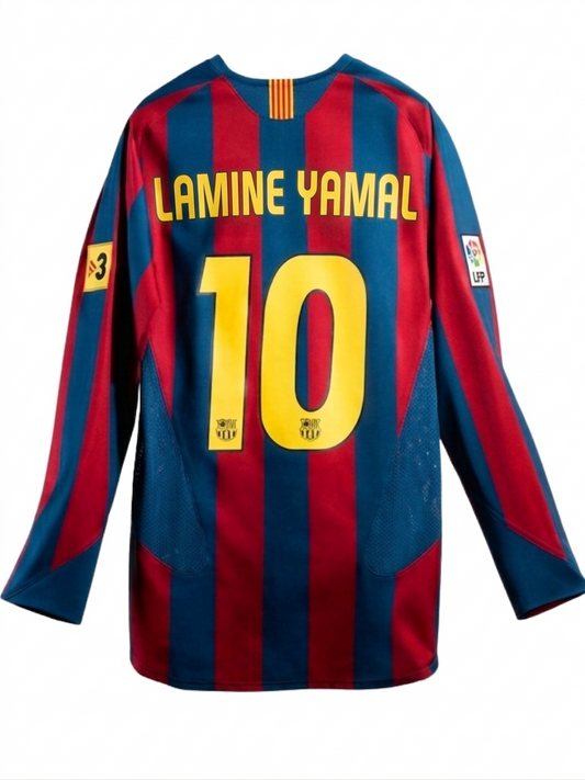 Barcelona Long Sleeve Reissue Ronaldinho - Lamine Yam Jersey - front view