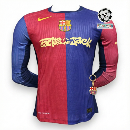 Barcelona Home X Travis Scott - Long Sleeve Jersey - Player - front view
