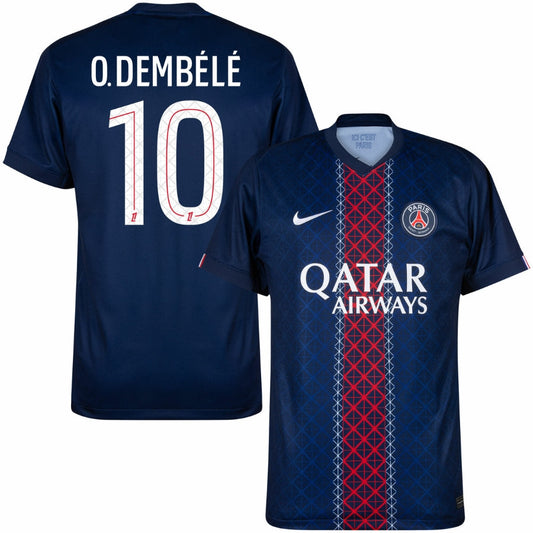 PSG Home Jersey 2025/26 O.Dembélé #10 - Fan - front view