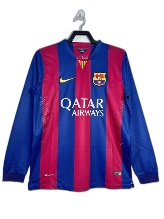 Barcelona Home 14/15 I Long Sleeve Jersey - Retro - front view