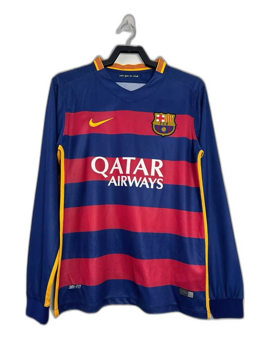 Barcelona Home 15/16 I - Long Sleeve Jersey - Retro - front view