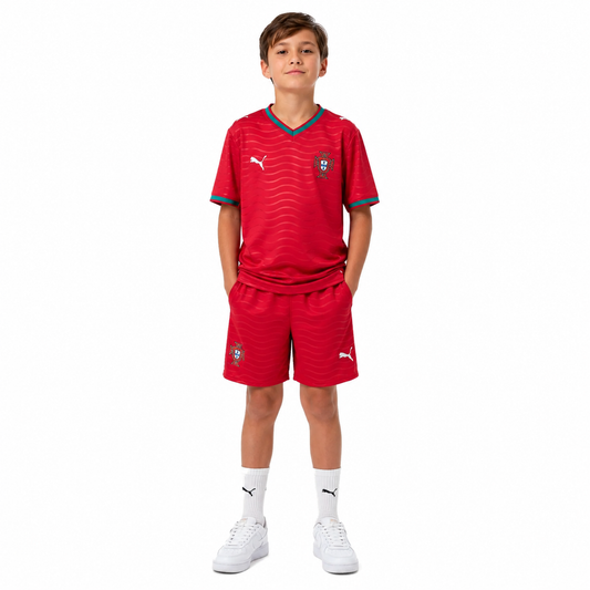 Portugal Home World Cup Kids Jersey 2026 - Fan - front view