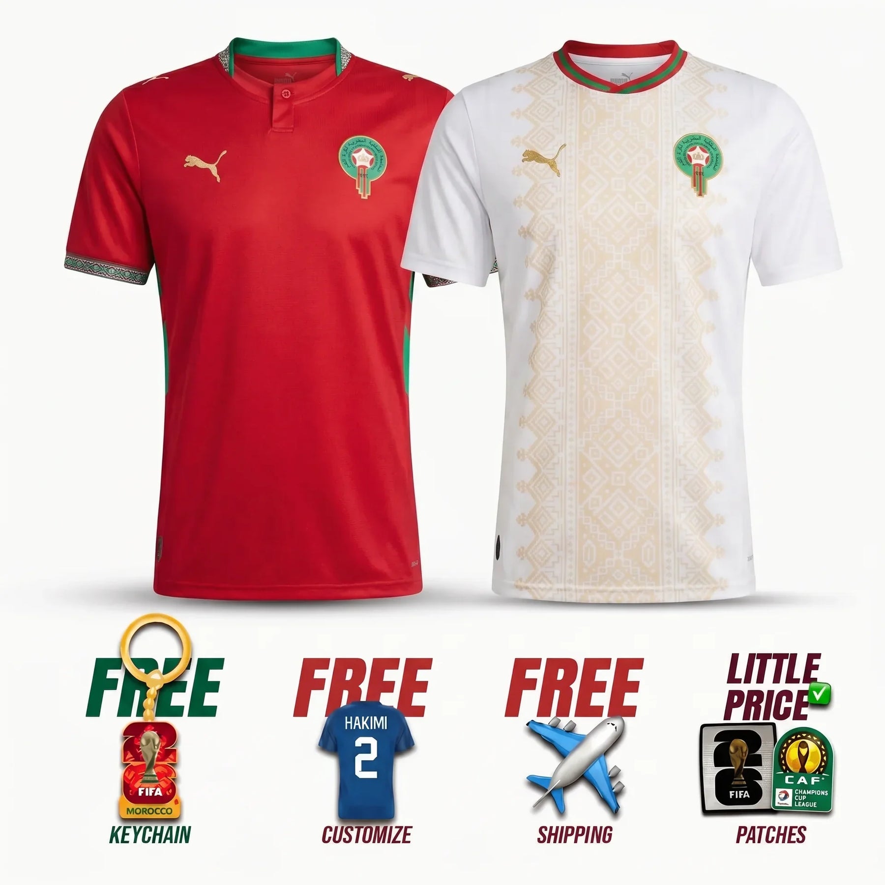 COMBO Jersey Morocco Home and Away World Cup 2026